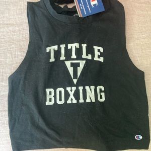 Title boxing cropped tank